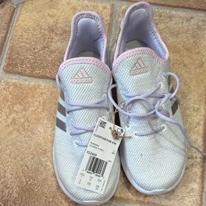 Adidas Kids Cloudfoam Sneakers - White and Lavender